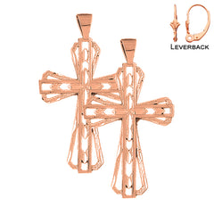 14K or 18K Gold Latin Cross Earrings