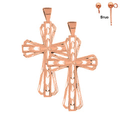 14K or 18K Gold Latin Cross Earrings