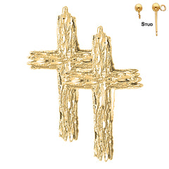 14K or 18K Gold Latin Cross Earrings