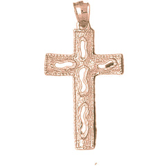 10K, 14K or 18K Gold Footsteps Latin Cross Pendant