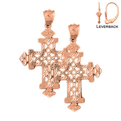 14K or 18K Gold Teutonic Cross Earrings