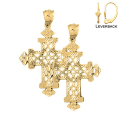 14K or 18K Gold Teutonic Cross Earrings