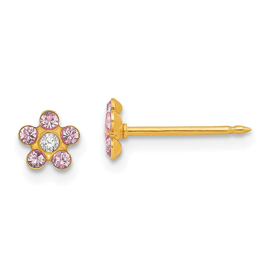 Inverness 14K Yellow Gold June Crystal Birthstone Flower Earrings