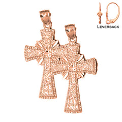 14K or 18K Gold Glory Cross Earrings