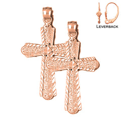 14K or 18K Gold Latin Cross Earrings