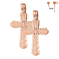 14K or 18K Gold Latin Cross Earrings