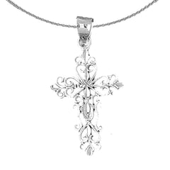 14K or 18K Gold Fleur de Lis Cross Pendant