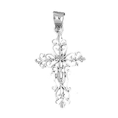 14K or 18K Gold Fleur de Lis Cross Pendant