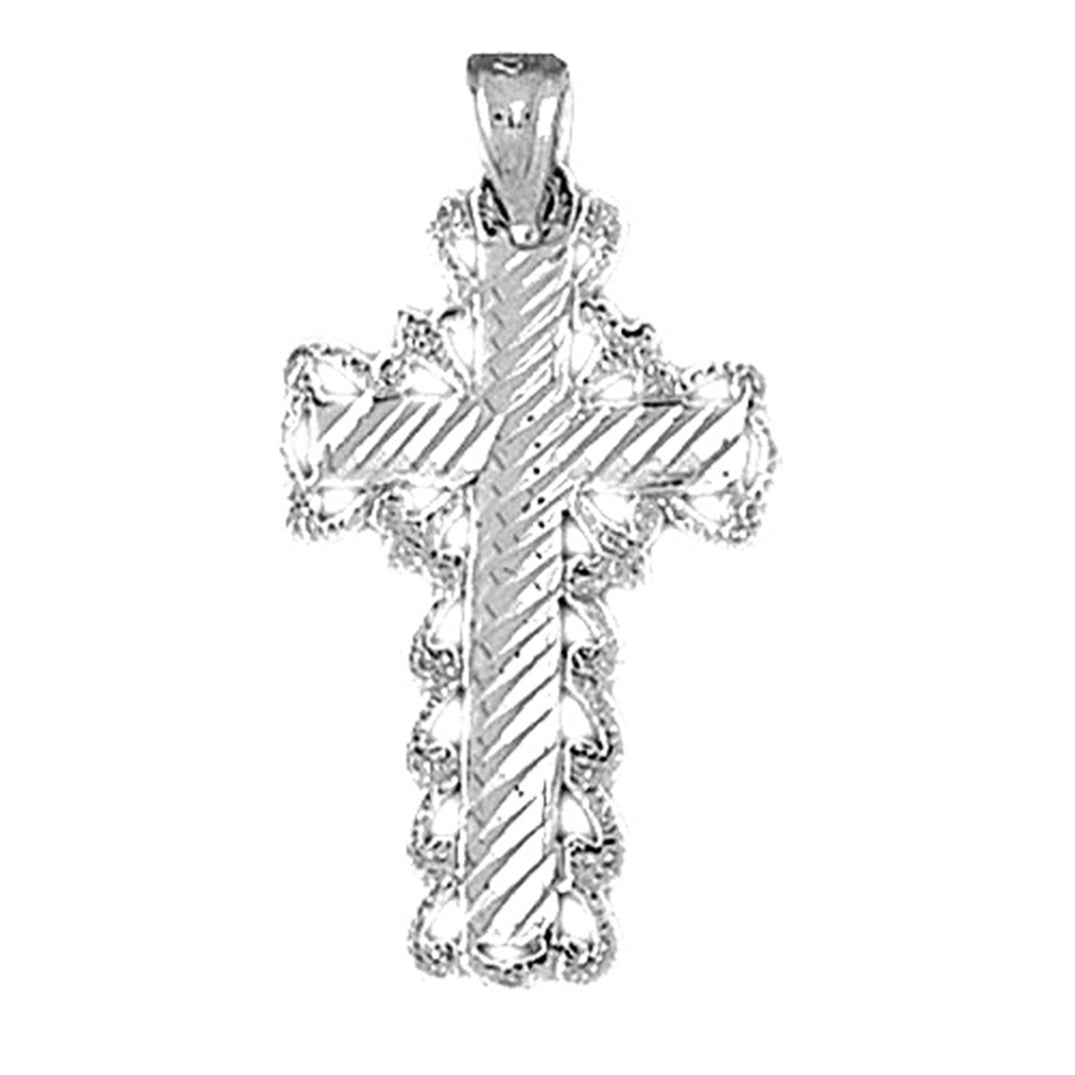 14K or 18K Gold Fleur de Lis Cross Pendant