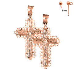 14K or 18K Gold Latin Cross Earrings