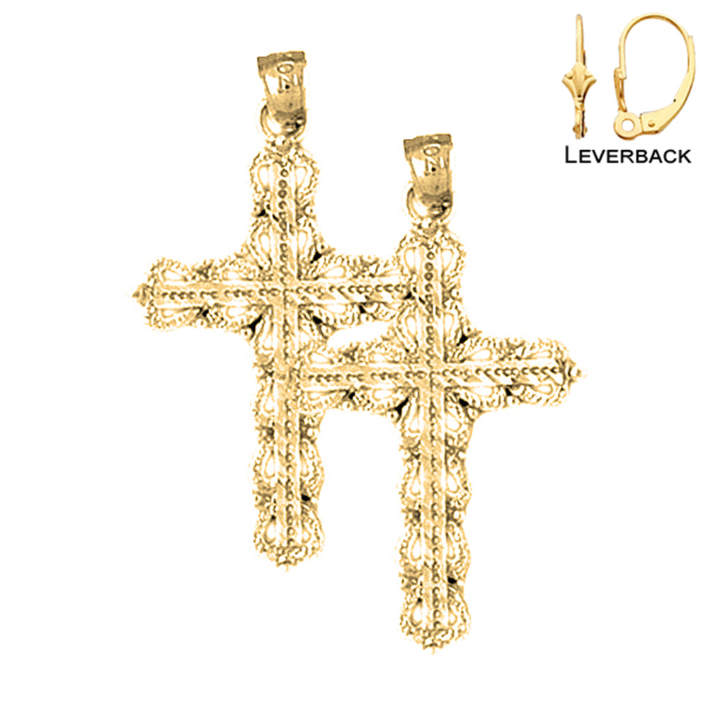 14K oder 18K Gold Herz Kreuz Ohrringe