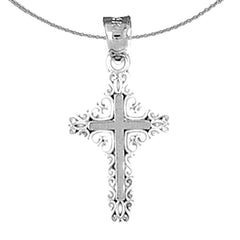 14K or 18K Gold Fleur de Lis Cross Pendant