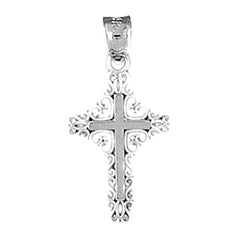 14K or 18K Gold Fleur de Lis Cross Pendant