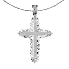 14K or 18K Gold Floral Cross Pendant