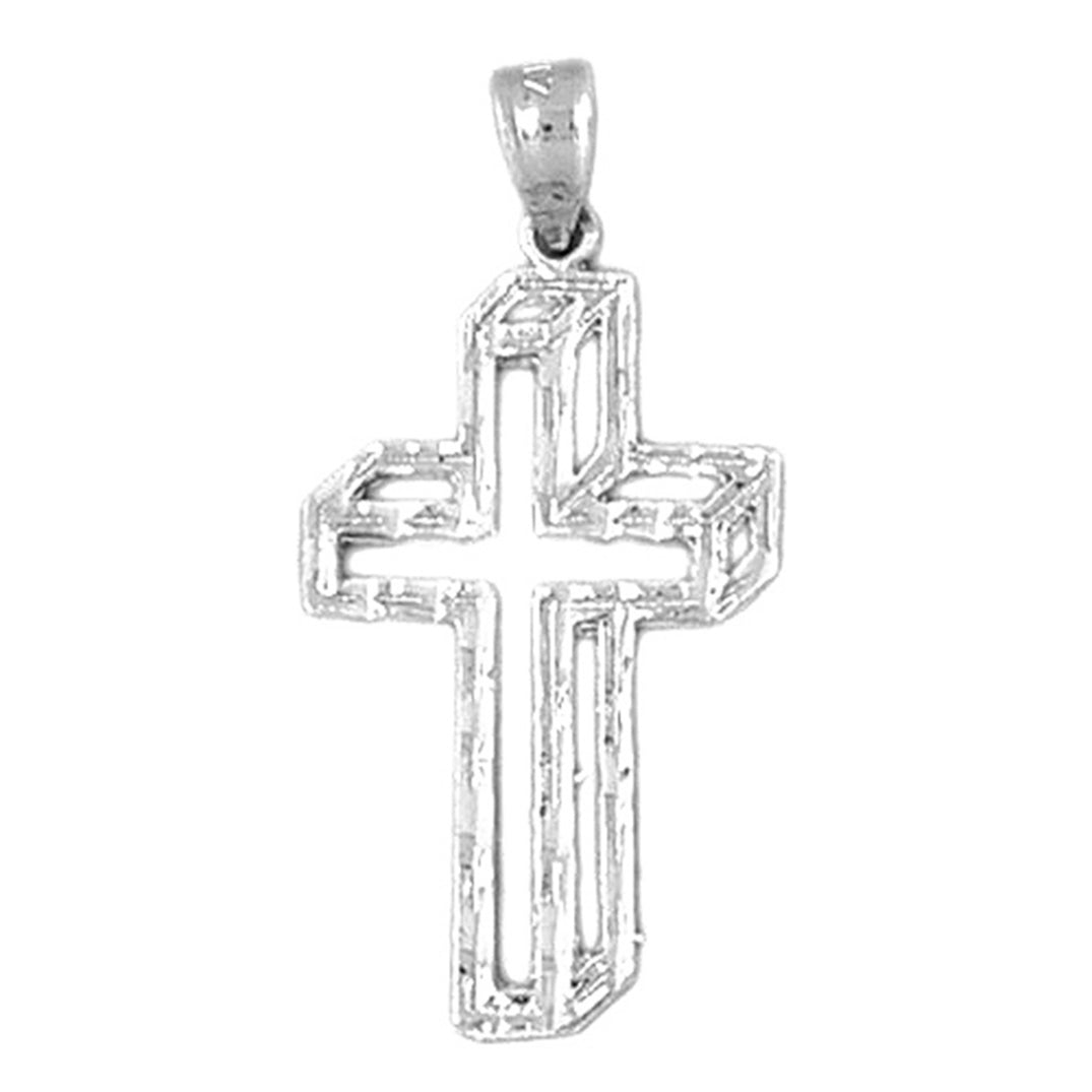 14K or 18K Gold Box Shaped Cross Pendant