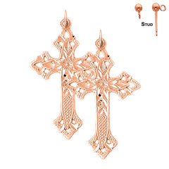 14K or 18K Gold Passion Cross Earrings