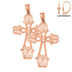 14K or 18K Gold Passion Cross Earrings