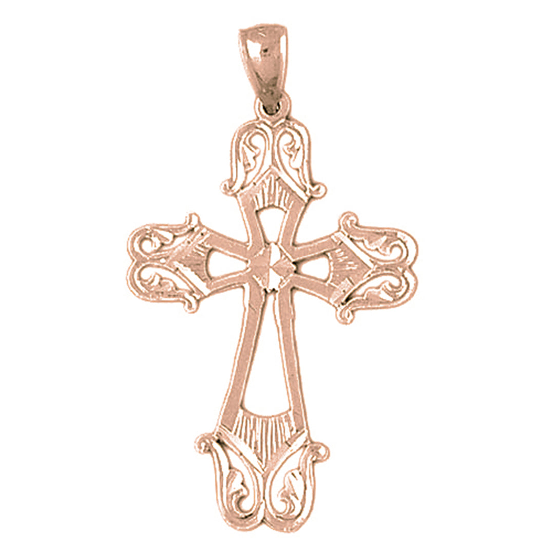 10K, 14K or 18K Gold Passion Cross Pendant