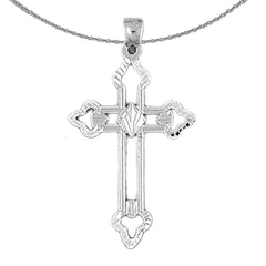 14K or 18K Gold Budded Cross Pendant