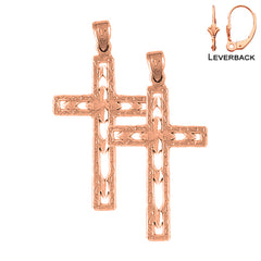 14K or 18K Gold Latin Cross Earrings