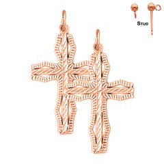 14K or 18K Gold Cross Earrings