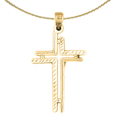 14K oder 18K Gold Kreuz Anhänger