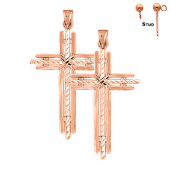 14K oder 18K Gold Kreuz Ohrringe