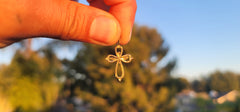 14K or 18K Gold Dove and Cross Pendant