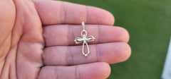 14K or 18K Gold Dove and Cross Pendant