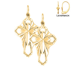 14K or 18K Gold Passion Cross Earrings