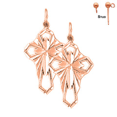 14K or 18K Gold Passion Cross Earrings