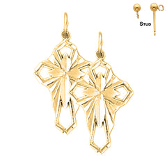 14K or 18K Gold Passion Cross Earrings