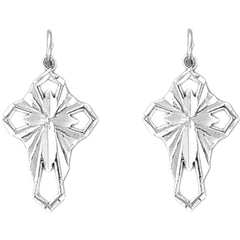 Sterling Silver 26mm Passion Cross Earrings