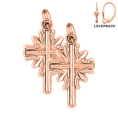 14K or 18K Gold Latin Cross Earrings