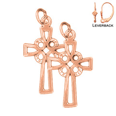 14K oder 18K Gold Kreuz Ohrringe