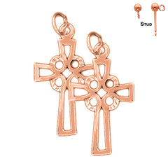 14K oder 18K Gold Kreuz Ohrringe