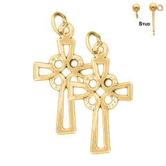 14K oder 18K Gold Kreuz Ohrringe