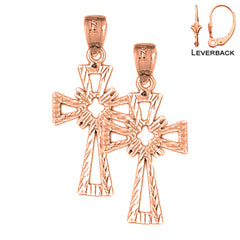 14K or 18K Gold Celtic Cross Earrings