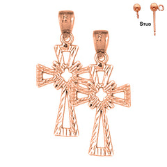 14K or 18K Gold Celtic Cross Earrings