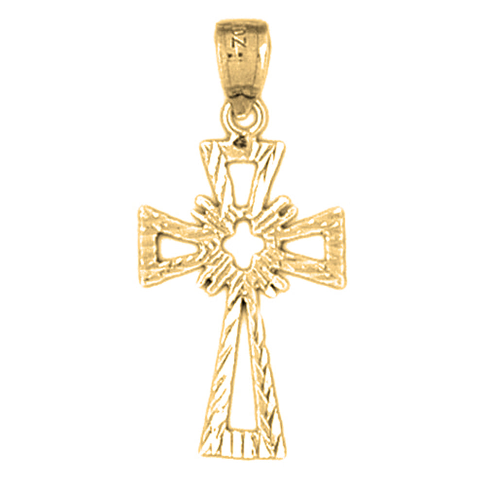 14K or 18K Gold Celtic Cross Pendant