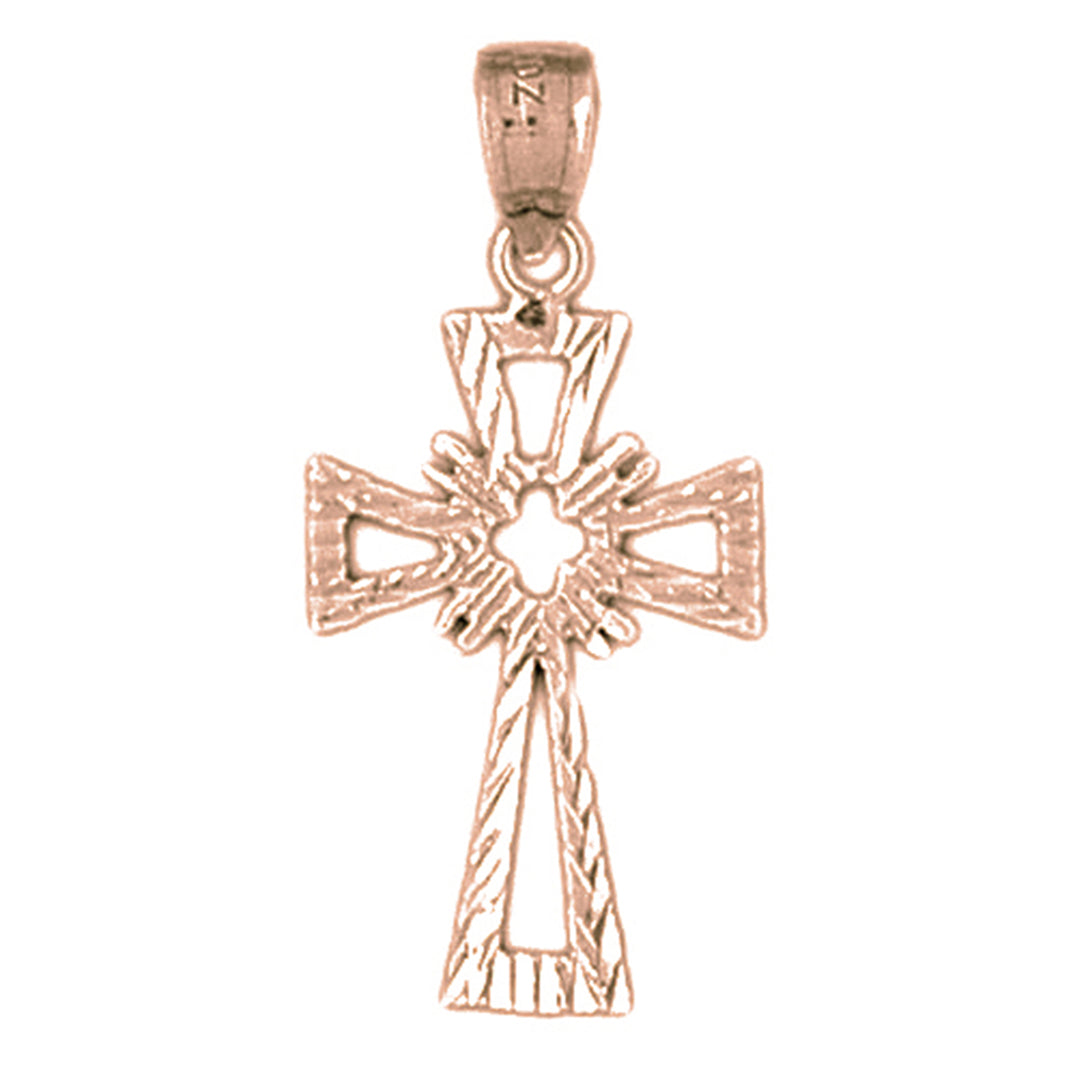 14K or 18K Gold Celtic Cross Pendant