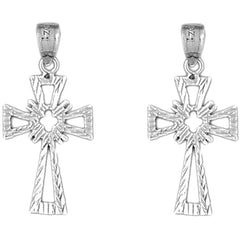 Sterling Silver 31mm Celtic Cross Earrings