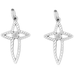 Sterling Silver 25mm Passion Cross Earrings