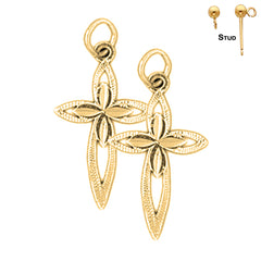 14K or 18K Gold Passion Cross Earrings