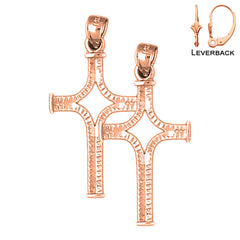 14K or 18K Gold Cross Earrings