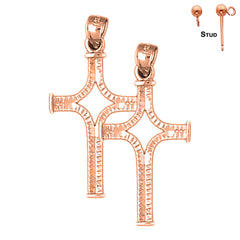 14K or 18K Gold Cross Earrings