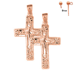 14K oder 18K Gold Kreuz Ohrringe