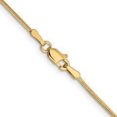 14K Yellow Gold 1mm Round Snake Chain