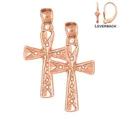 14K or 18K Gold Latin Cross Earrings