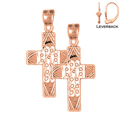 14K or 18K Gold Latin Cross Earrings